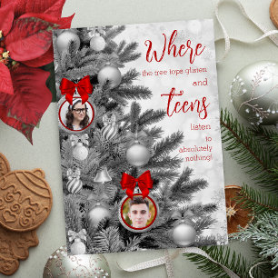 Cartes Pour Fêtes Annuelles Funny Christmas Card Enfants Famille Photos Ados