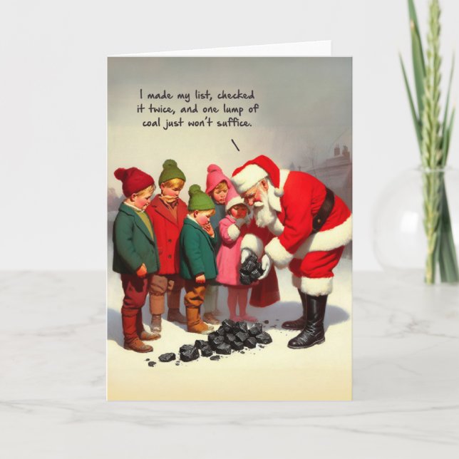 Cartes Pour Fêtes Annuelles Funny Christmas Card - Père Noël List (Devant)