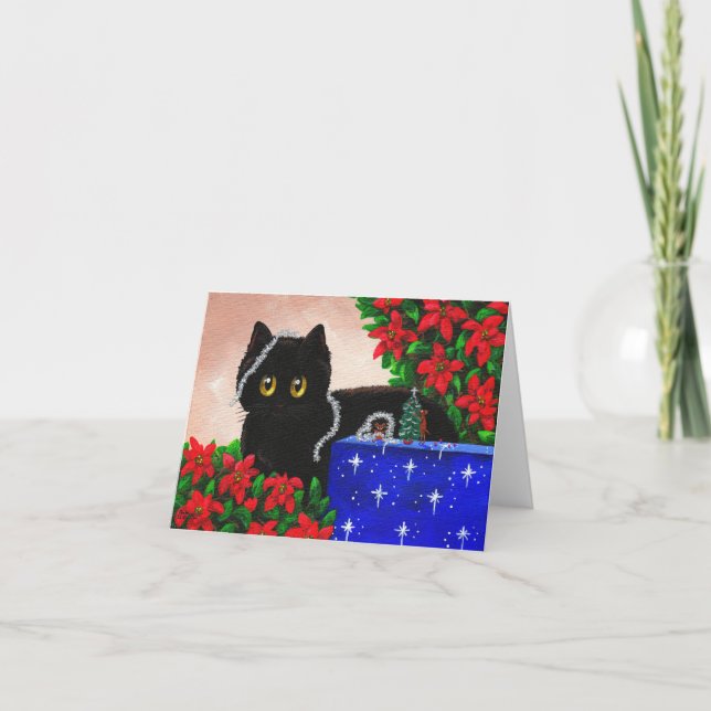 Cartes Pour Fêtes Annuelles Funny Christmas Cat Mouse Cadeau Créationarts (Devant)