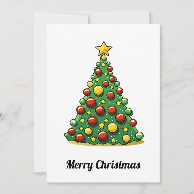 Cartes Pour Fêtes Annuelles Funny Cool comique minimaliste moderne Arbre de No (Devant)