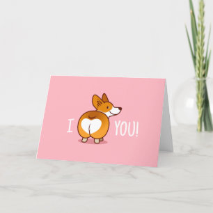 Cartes Pour Fêtes Annuelles Funny Corgi Butt Valentine's Day Card