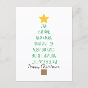 Cartes Pour Fêtes Annuelles Funny Coronavirus 2020 Arbre de Noël