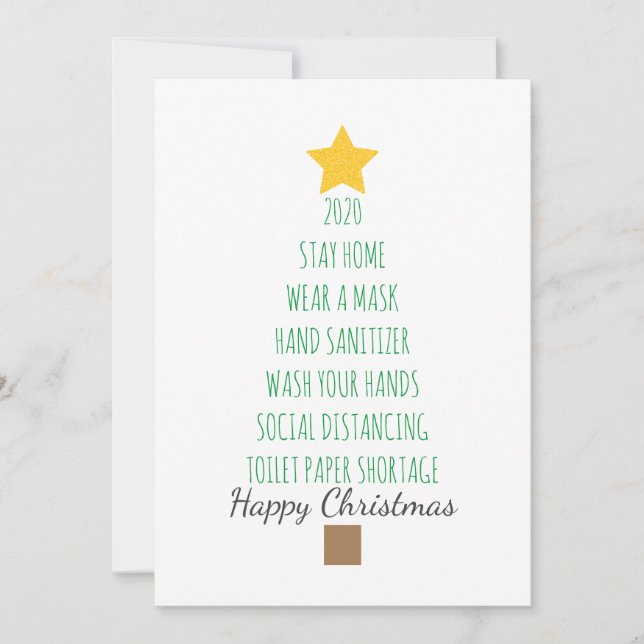 Cartes Pour Fêtes Annuelles Funny Coronavirus 2020 Arbre de Noël (Devant)