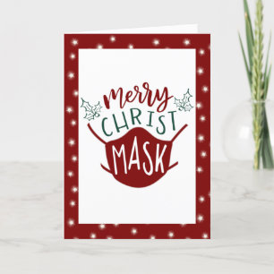 Cartes Pour Fêtes Annuelles Funny COVID-19 JOYEUX ChristMASK Fairy Lights