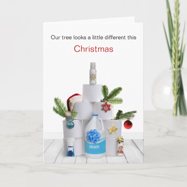 Cartes Pour Fêtes Annuelles Funny Covid Christmas Tree (Devant)