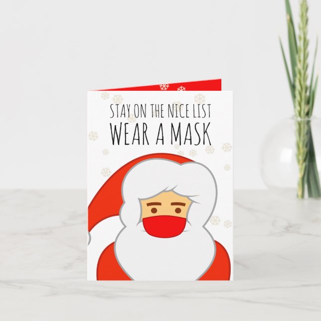 Cartes Pour Fêtes Annuelles Funny Covid Père Noël Masque Noël (Devant)