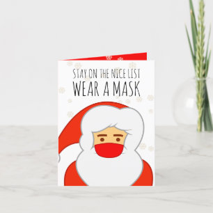 Cartes Pour Fêtes Annuelles Funny Covid Père Noël Masque Noël
