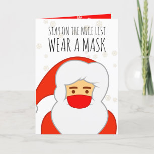Cartes Pour Fêtes Annuelles Funny Covid Père Noël Masque Noël