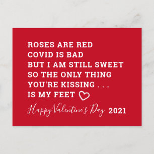 Cartes Pour Fêtes Annuelles Funny Covid Valentines Day 2021 Poème