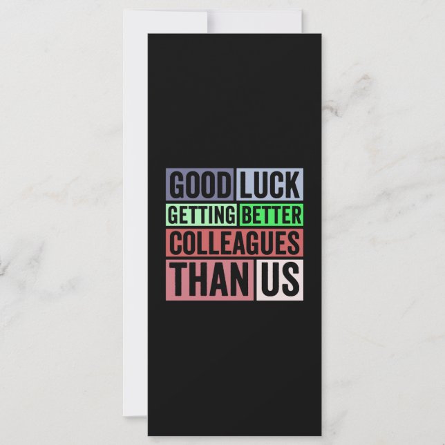 Cartes Pour Fêtes Annuelles Funny | Coworker Leaving | Good L (Devant)