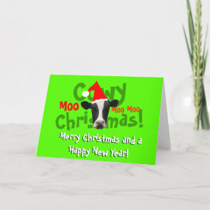 Cartes Pour Fêtes Annuelles Funny Cowy Noël Père Noël Cow