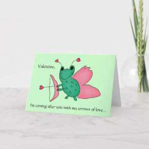 Cartes Pour Fêtes Annuelles Funny cupid frog