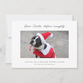 Cartes Pour Fêtes Annuelles Funny & Cute Define Naughty Dog Holiday Card