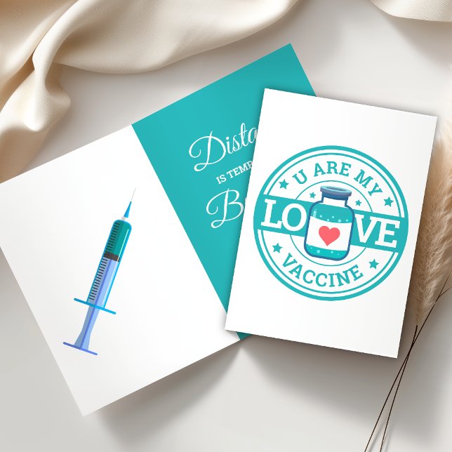 Cartes Pour Fêtes Annuelles Funny Cute Valentine Covid-19 Vaccine (Créateur téléchargé)
