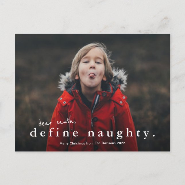 Cartes Pour Fêtes Annuelles Funny Définir Naughty 3 Photo Noël (Devant)