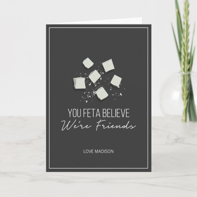 Cartes Pour Fêtes Annuelles Funny Feta Friends Valentine Love Cheese Card (Devant)