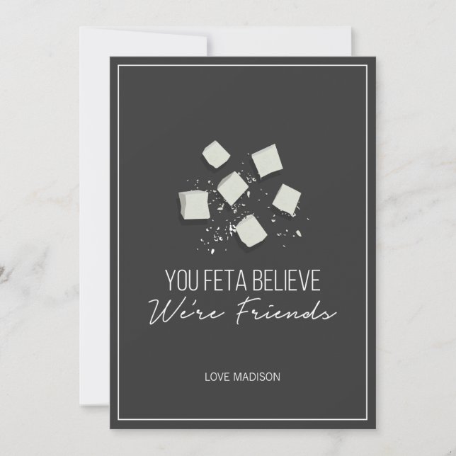 Cartes Pour Fêtes Annuelles Funny Feta Friends Valentine Love Cheese Card (Devant)