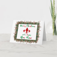 Funny Fitness Theme Christmas Card