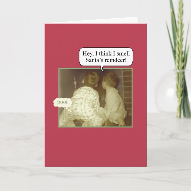 Cartes Pour Fêtes Annuelles Funny Frères Noël (Devant)