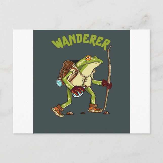 Cartes Pour Fêtes Annuelles Funny Frog Wanderer Wild Animal Lover Gift (Devant)
