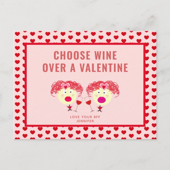 Cartes Pour Fêtes Annuelles Funny Galentine's Day meilleur ami BFF personnalis (Devant)
