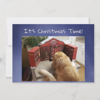 Cartes Pour Fêtes Annuelles Funny Golden Retriever avec des soins Noël