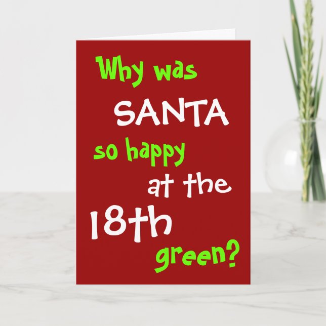 Cartes Pour Fêtes Annuelles Funny Golf Christmas Card - Père Noël Trou en une  (Devant)