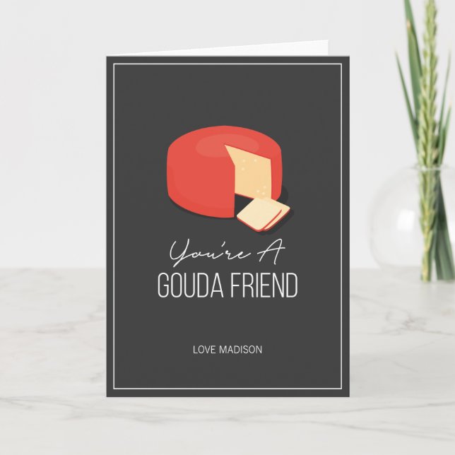 Cartes Pour Fêtes Annuelles Funny Gouda Ami Valentine Love Cheese Card (Devant)