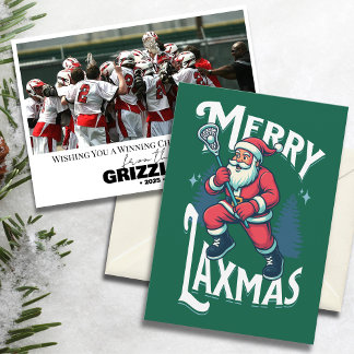 Cartes Pour Fêtes Annuelles Funny Green Merry Laxmas Lacrosse Team Christmas