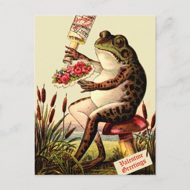 Cartes Pour Fêtes Annuelles Funny Grenouille de l'époque victorienne sur Toads (Devant)