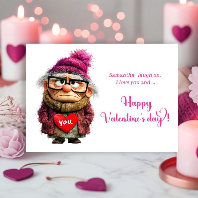 Cartes Pour Fêtes Annuelles Funny Grumpy Lady Bringing Sass Valentine (Funny Grumpy Lady Bringing Sass Valentine

)