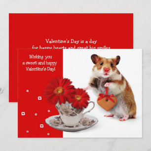 Cartes Pour Fêtes Annuelles Funny Hamster Valentine's Day Flat