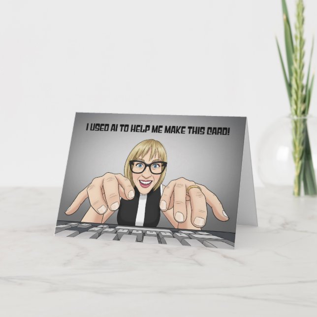 Cartes Pour Fêtes Annuelles Funny Happy Birthday AI Artificial Intelligence (Devant)