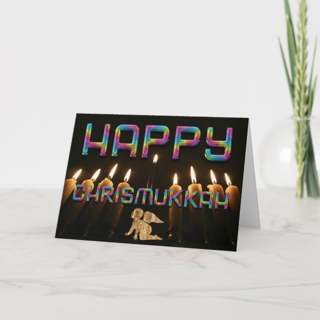 Cartes Pour Fêtes Annuelles Funny Happy ChrisMukkah Angel Christmas Hanoukka (Devant)