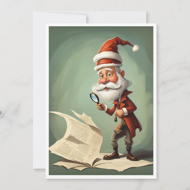 Cartes Pour Fêtes Annuelles Funny Hilarious Père Noël détective Noël (Devant)