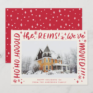 Cartes Pour Fêtes Annuelles Funny House Moving Red Letting Photo de Noël