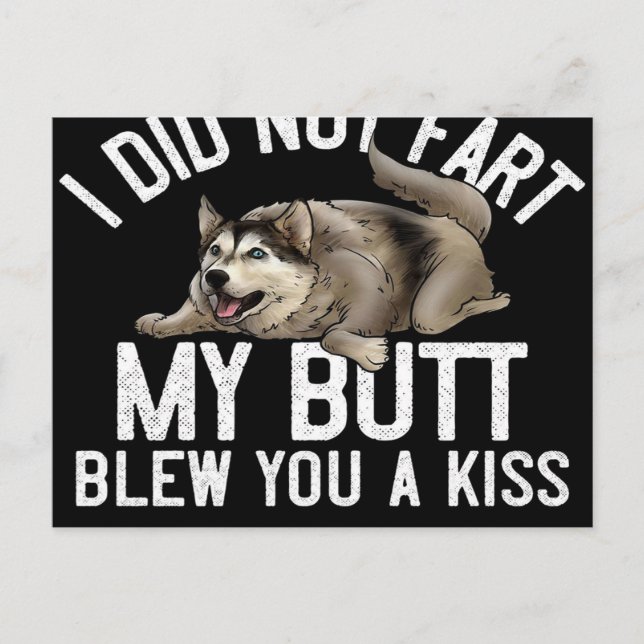 Cartes Pour Fêtes Annuelles Funny Husky Chig Kiss Husky Chig (Devant)