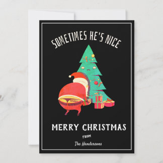 Cartes Pour Fêtes Annuelles Funny Joyeux voeux de Noël Naughty Père Noël Black