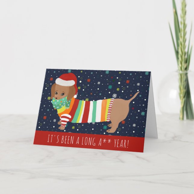 Cartes Pour Fêtes Annuelles Funny Kawaii Sausage Chien Noël 2021 (Devant)