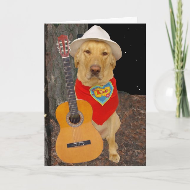 Cartes Pour Fêtes Annuelles Funny Lab/Musique country Valentine (Devant)