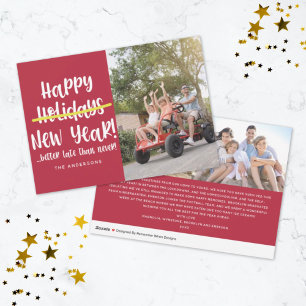 Cartes Pour Fêtes Annuelles Funny Late Happy New Year Photo 