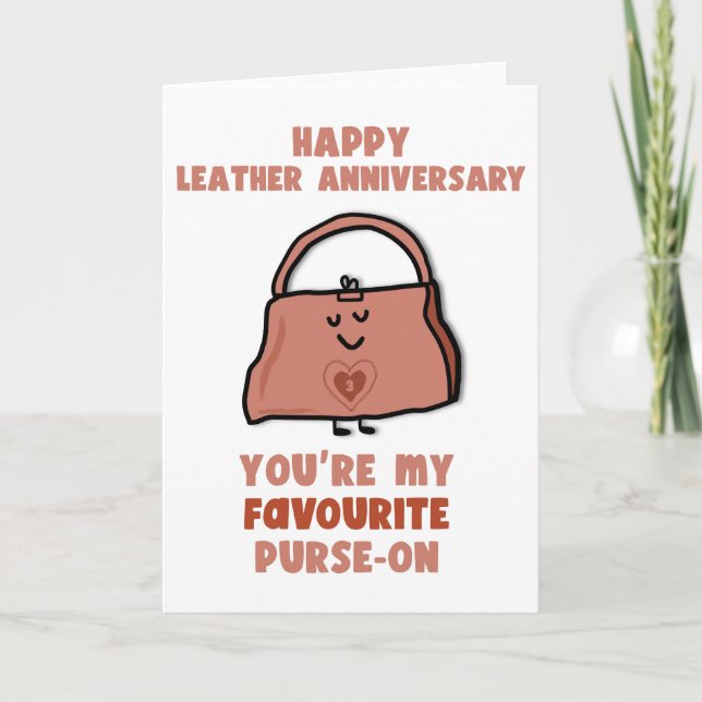 Cartes Pour Fêtes Annuelles Funny Leather Anniversary Card (Devant)