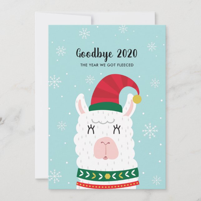Cartes Pour Fêtes Annuelles Funny Llama Covid Noël Nouvel An Photo personnalis (Devant)
