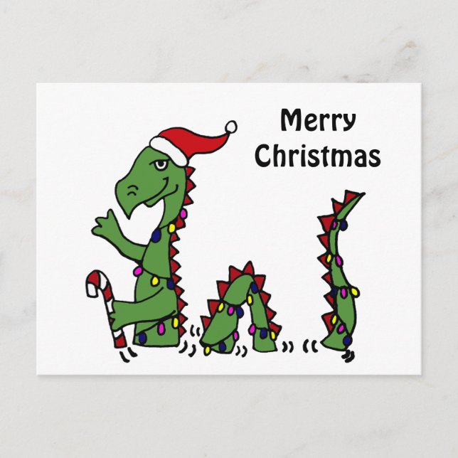Cartes Pour Fêtes Annuelles Funny Loch Ness Monster à Santa Hat Noël (Devant)