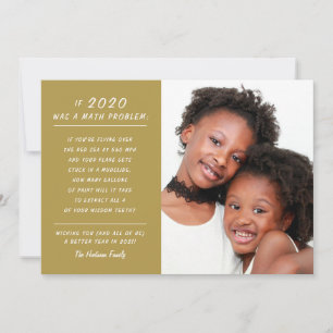 Cartes Pour Fêtes Annuelles Funny Math Problem Gold 2020 Photo du Nouvel An