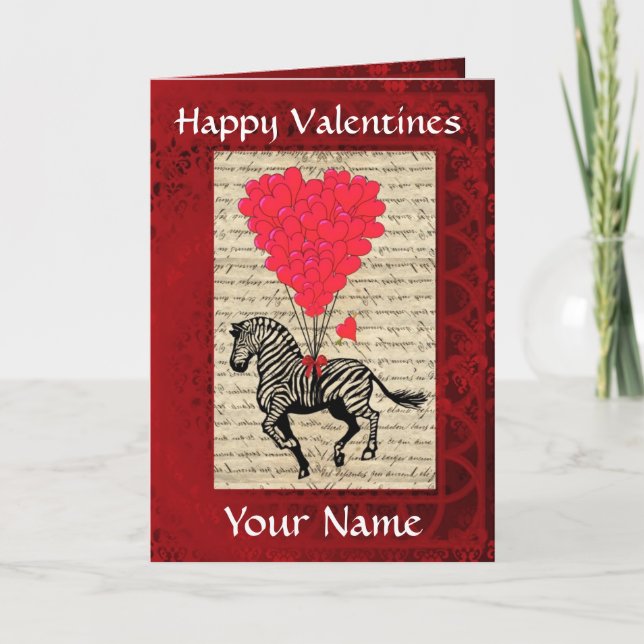 Cartes Pour Fêtes Annuelles Funny mignon zèbre valentines jour (Devant)