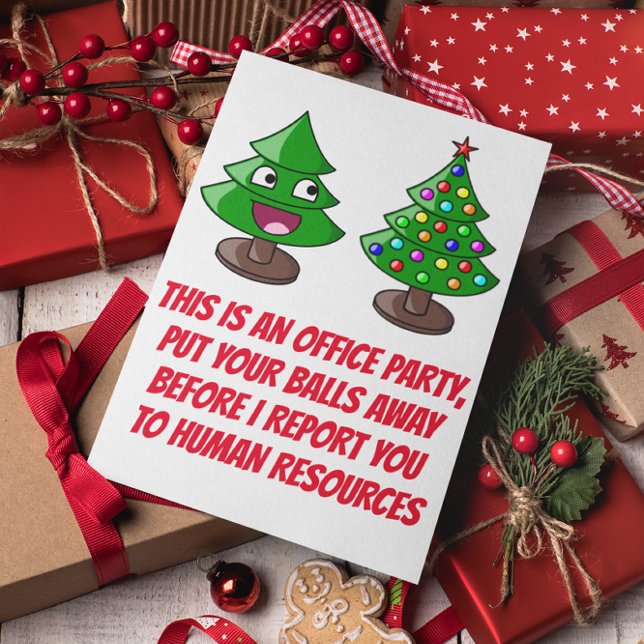 Cartes Pour Fêtes Annuelles Funny Noël Arbre - Office Party (Créateur téléchargé)