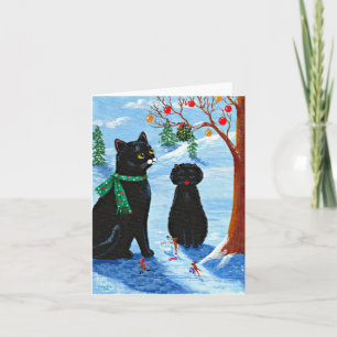 Cartes Pour Fêtes Annuelles Funny Noël Chat souris Créationarts