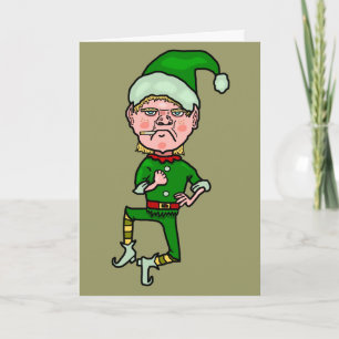 Cartes Pour Fêtes Annuelles Funny Noël Elfin