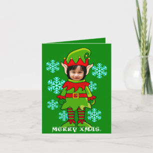Cartes Pour Fêtes Annuelles Funny Noël personnalisées elf photo